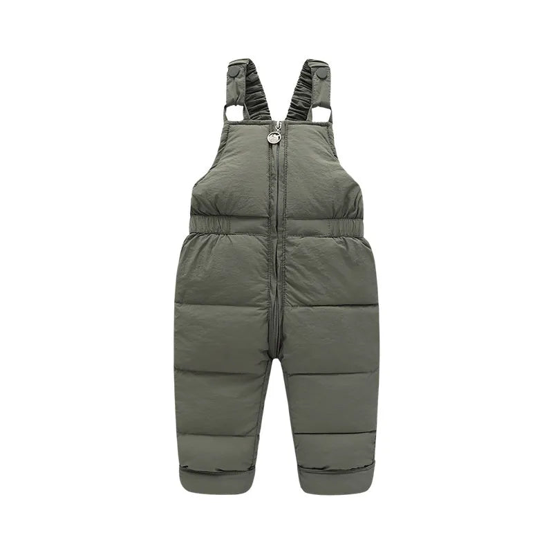 Children Autumn Winter Down Pants Thicken Warm Boys Girls Rompers Baby Down Trousers Kids Casual Trousers 1-5 Years Green