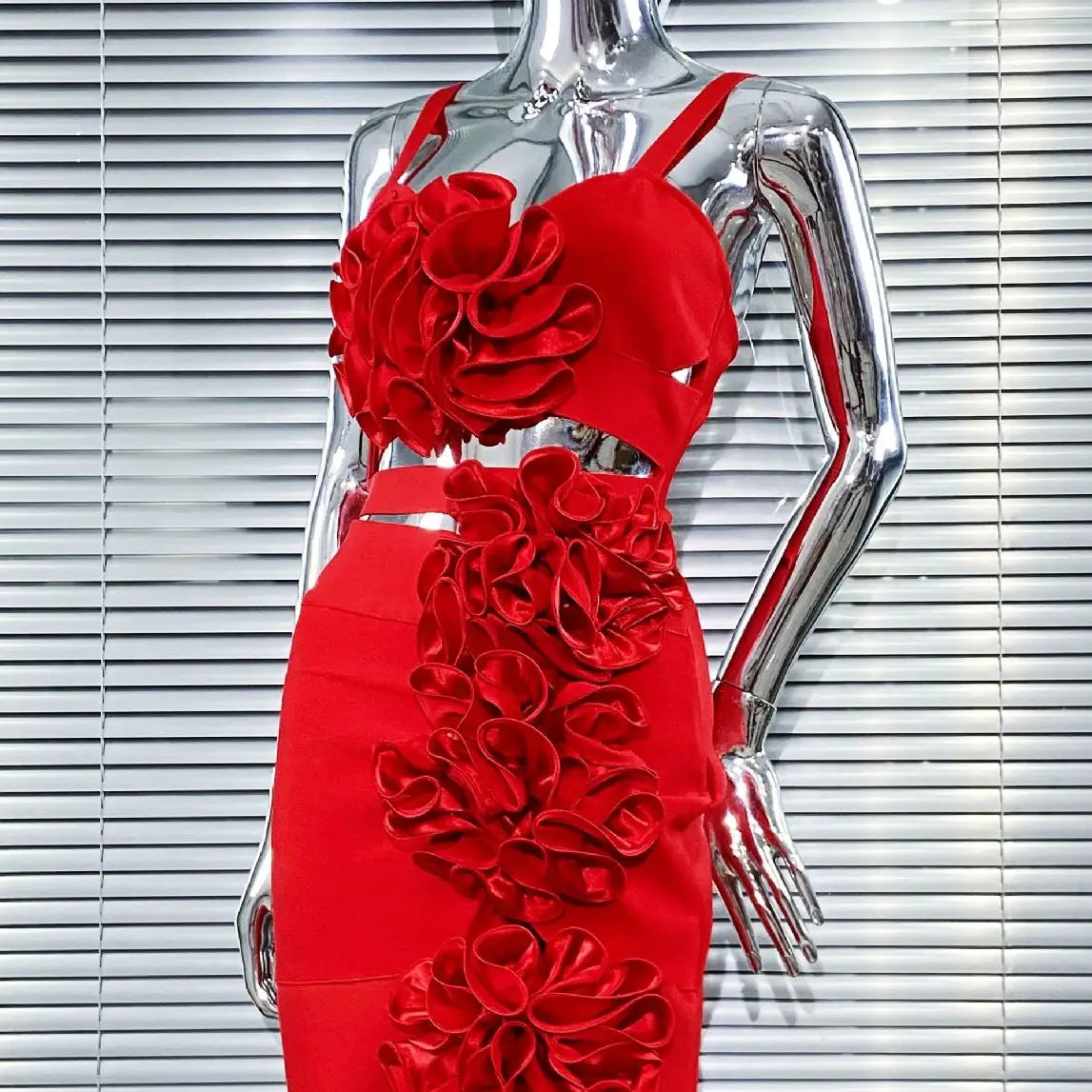 High Quality Red Color Women Sleeveless Sexy Strap Florals Bodycon Mini Bandage Dress Nightclub Party Celebrate Outfit Vestido