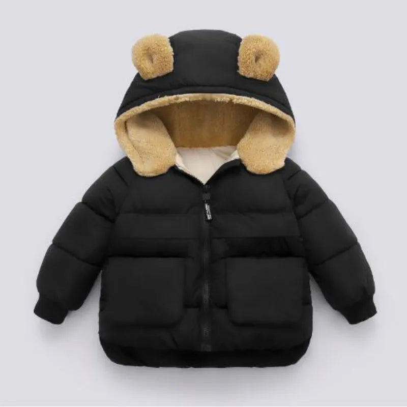 Winter fur collar warm jacket down coat boys girls clothes thickened 2-7year old baby fashion Korean version children's clothing Photo Color 1