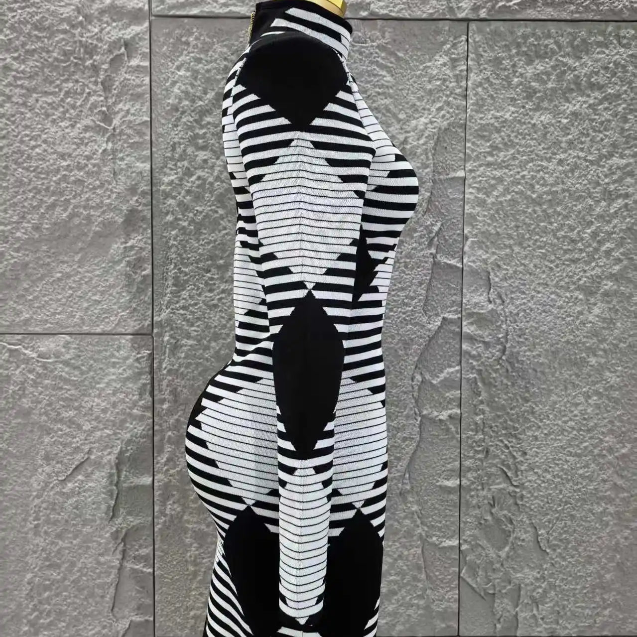 High Quality Women Long Sleeve Sexy Plaid Bodycon Mini Bandage Dress Fashion Evening Party Celebrate Office Wear Clothing