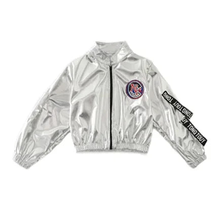 Hip Hop Boys Silver Jacket Girls Jazz Jogger Pants Street Dance Mini Skirt Clothes Sets Kids Sequin Costumes Child Streetwear Coat