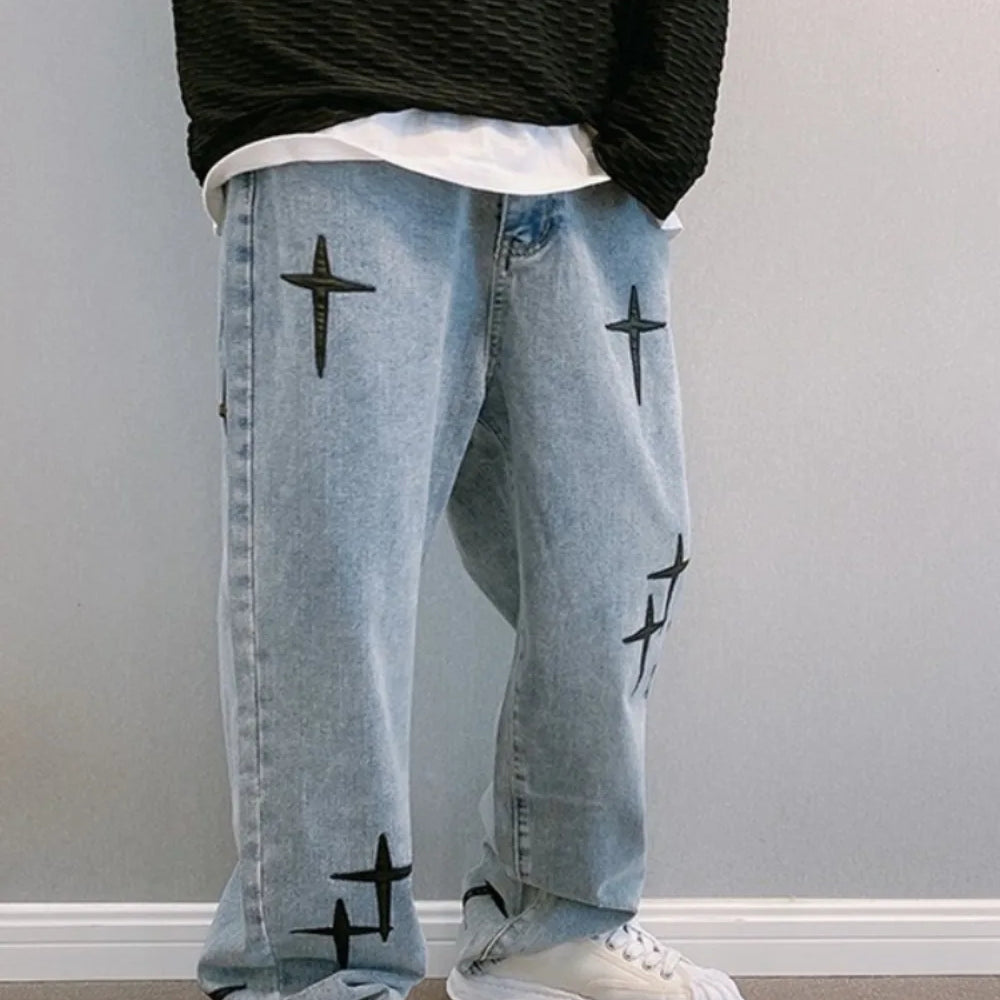 Jeans Men Wide Leg Cargo Pants men jeans Streetwear Baggy Men Loose Straight Male Clothing Y2K jeans Hip Hop Style Male Trousers