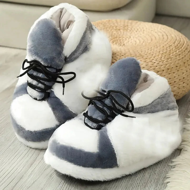 Women/Men Sneakers Unisex Winter Warm Home Slippers One Size Lady Indoor Cotton Shoes Woman House Floor Slippers Fashion Trend 02 One size