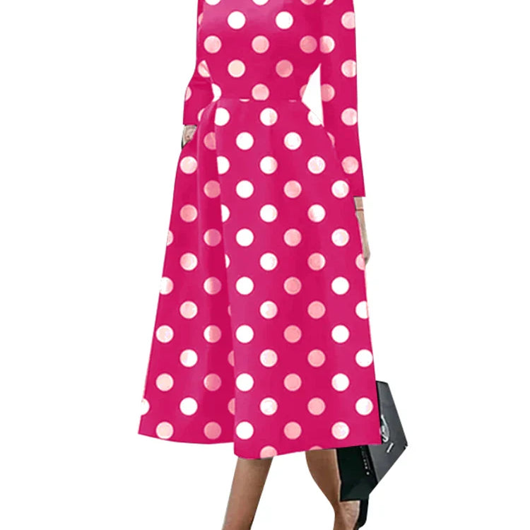 Women Bohemian Maxi Dress 2023 VONDA Fashion Sexy Printed Party Sundress Beach Holiday Dress Oversized Vestidos Femme C-Rose