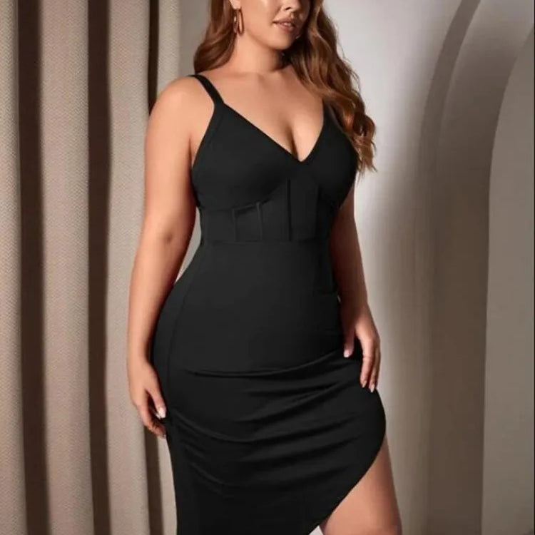 Plus Asymmetrical Hem Cami Dress Plus Size Women Dresses L XL 2XL 3XL 4XL Size