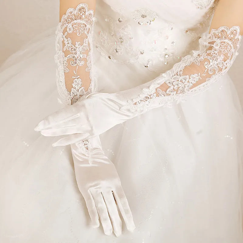 Wedding Bride Accessories Silk Gloves Long Short Dating Party Summer Elegance For Women and Girls