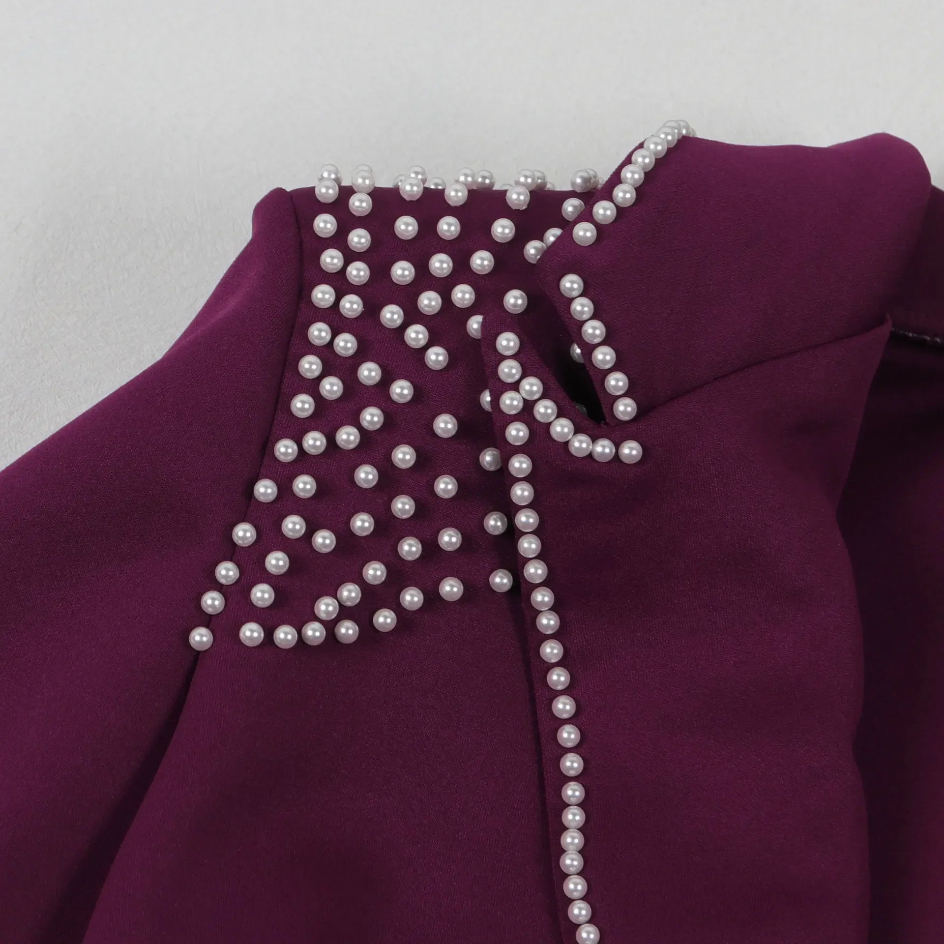 CM.YAYA Fashion Pearl Splicing Women's Set Long Sleeve Blazer and Wide Leg Pants Suit 2024 Winter OL Fall Two 2 Piece Set Outfit