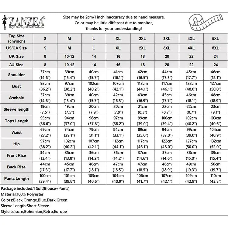 ZANZEA Summer Fashion Suit Lapel Short Sleeve Shirt Wide Leg Pants 2pcs Woman Vintage Office OL Matching Sets Casual Tracksuits