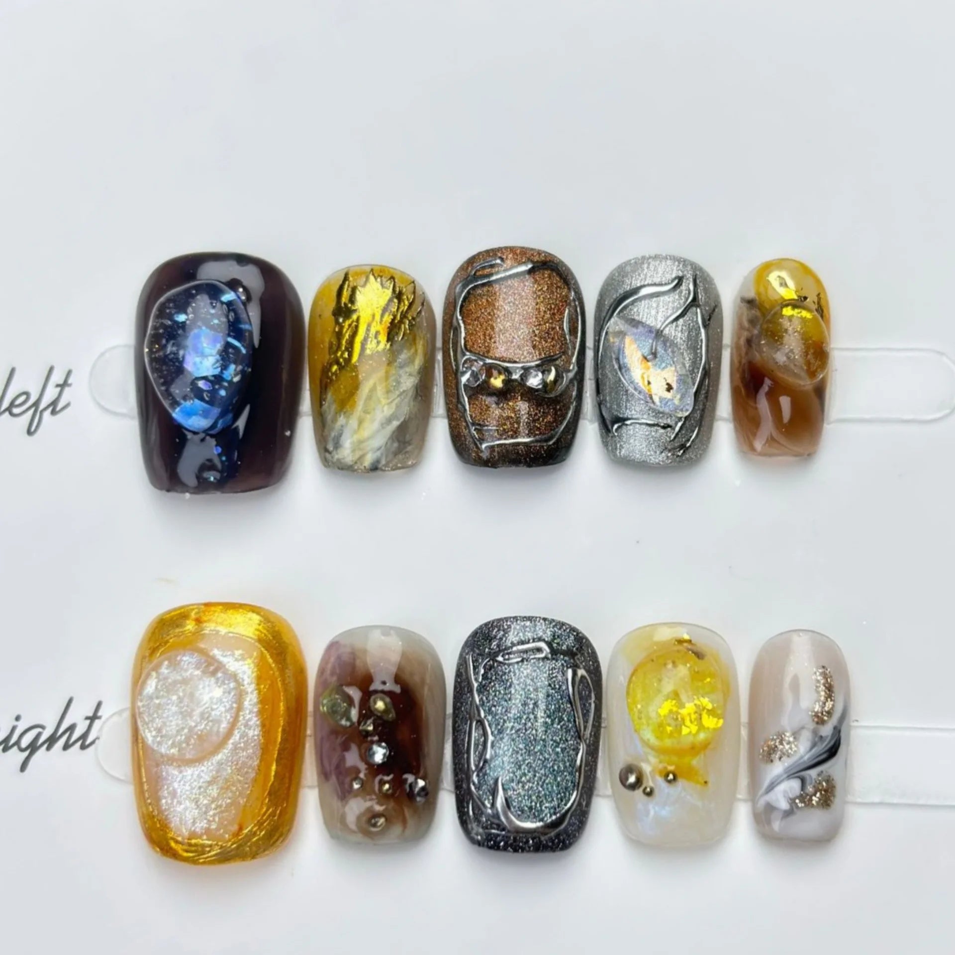 10pcs Short Square Round Handmade False Nails Art Aurora Dopamine Full Cover Nail Tip Reusable Flower Design Press on Fake Nails