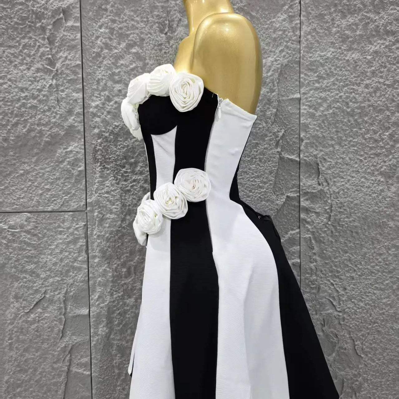 High Quality Women Sexy Strapless Florals Bandage A-Line Mini Dress Celebrate Birthday Party Girls' Date Vacation Dress