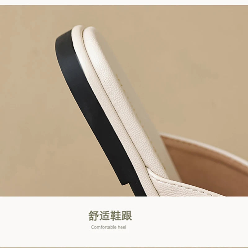 Summer Women's Outdoor Slippers Korean Style Fashion Flat Shoes Women's Casual Mary Jane Mules