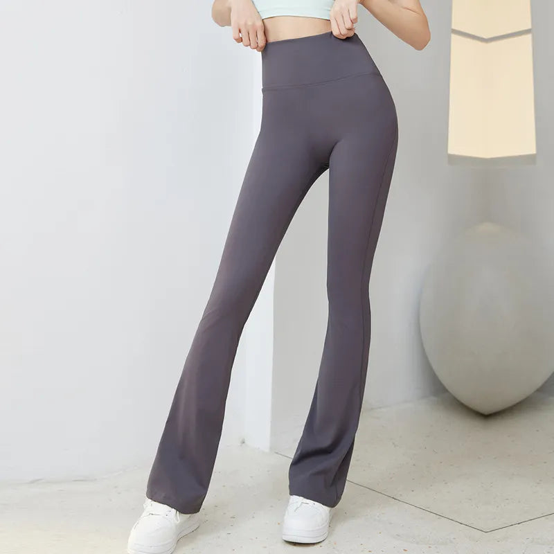 Black Yoga Pants Flare Leggings Women High Waist Wide Leg Pans Woman Gym Fitness Sports Flared Legging Latin Dance Trousers 2024