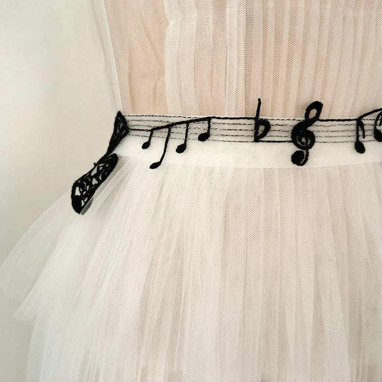 DEAT Gauze Women Dress Print Short Flying Sleeve A Line High Waist Medium Long Elegant Chic Style New Spring 15KB5996