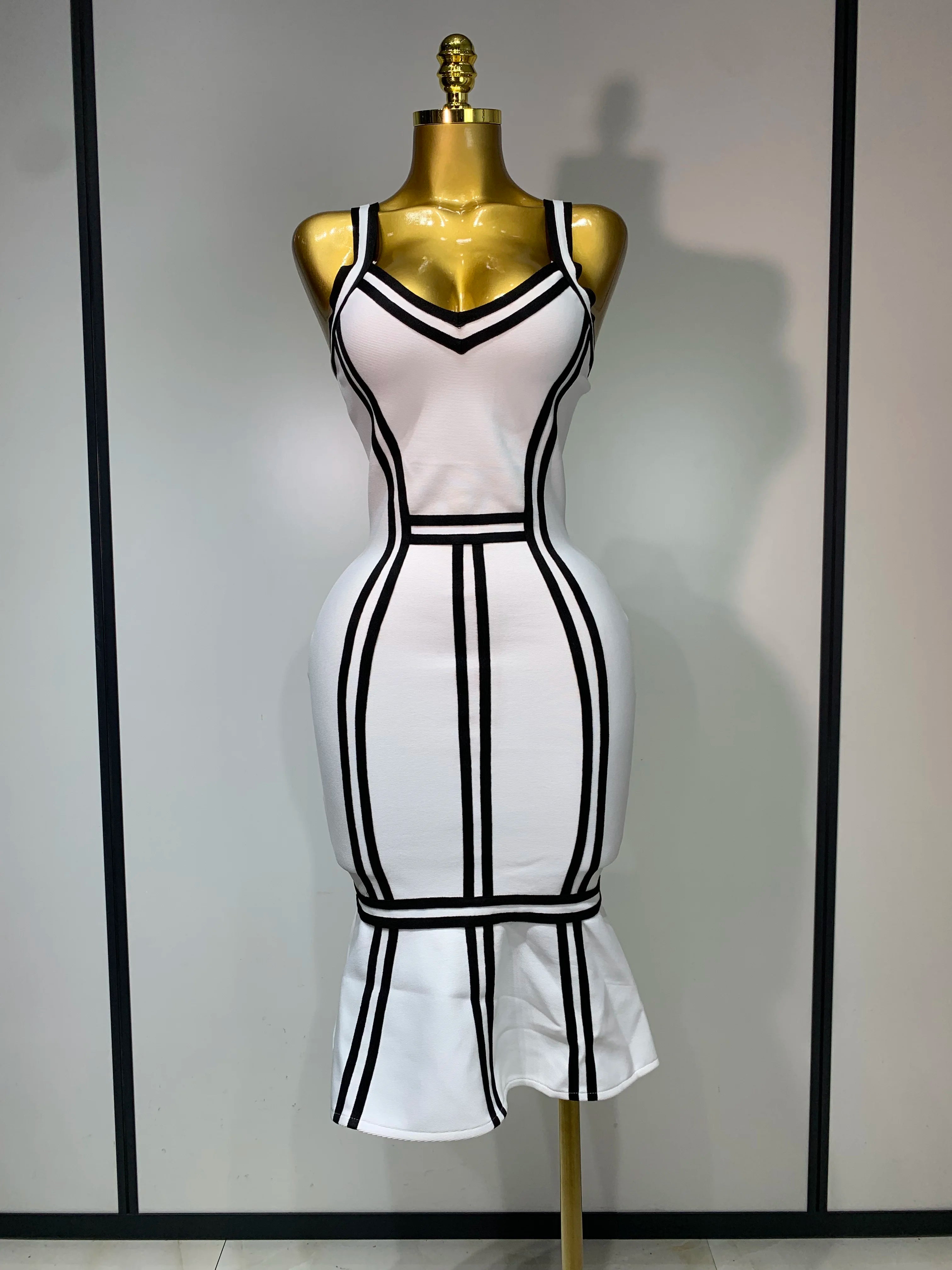 Women Sexy Backless Ruffled Edge Bodycon Bandage Dress 2025 Celebrity Elegant Evening Party Luxury Birthday Club Dress