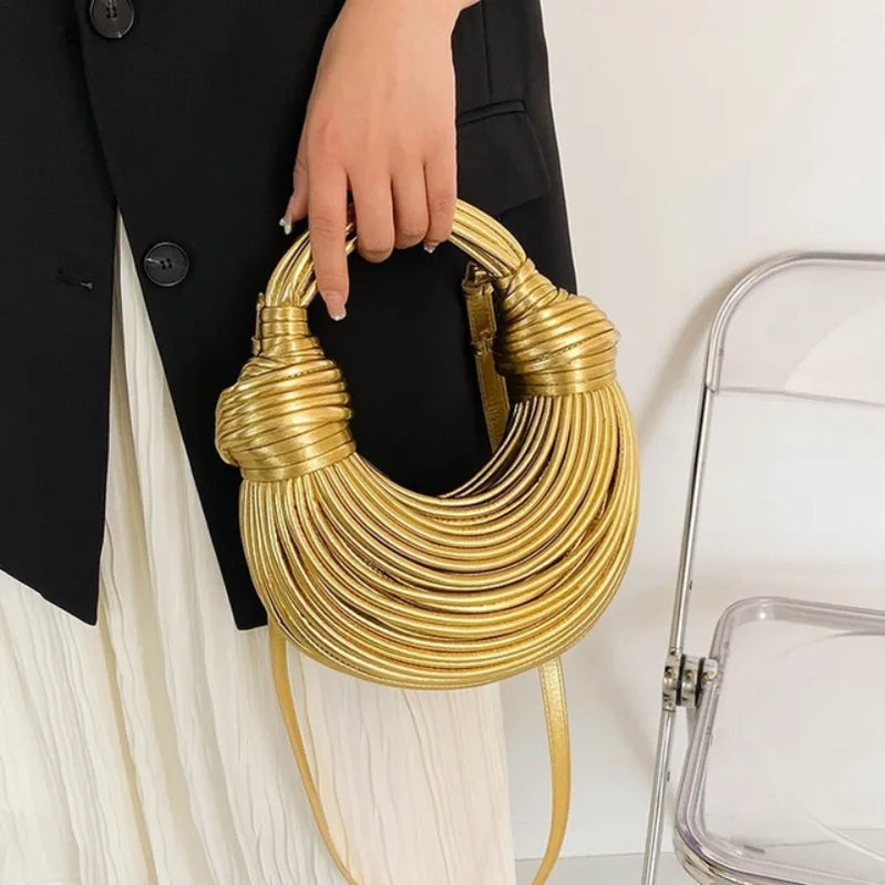 Fashion Woman Handbag Luxury Line Bundle Clutch Bag Knot Cross-body Lady Evening Bag Women Handbag Designer Female Clutch Bags