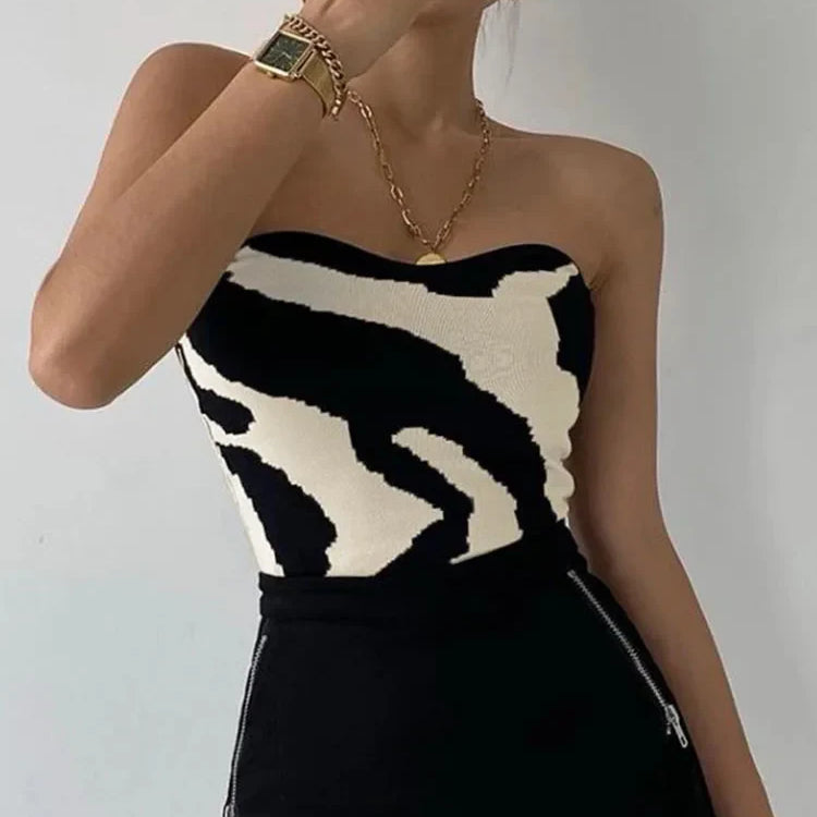 Yedinas Streetwear Patchwork Slim Cropped Feminino Sleeveless Tank Top Women Sexy Skinny Top Femme Corset Tube Korean Style 2022