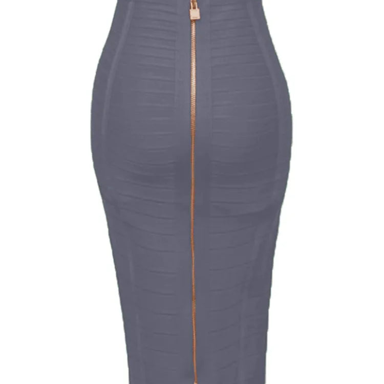 Saia bandagem sexy com zíper, tamanho grande GG XXL, moda verão 2022, designer, saia lápis justa, 58 cm