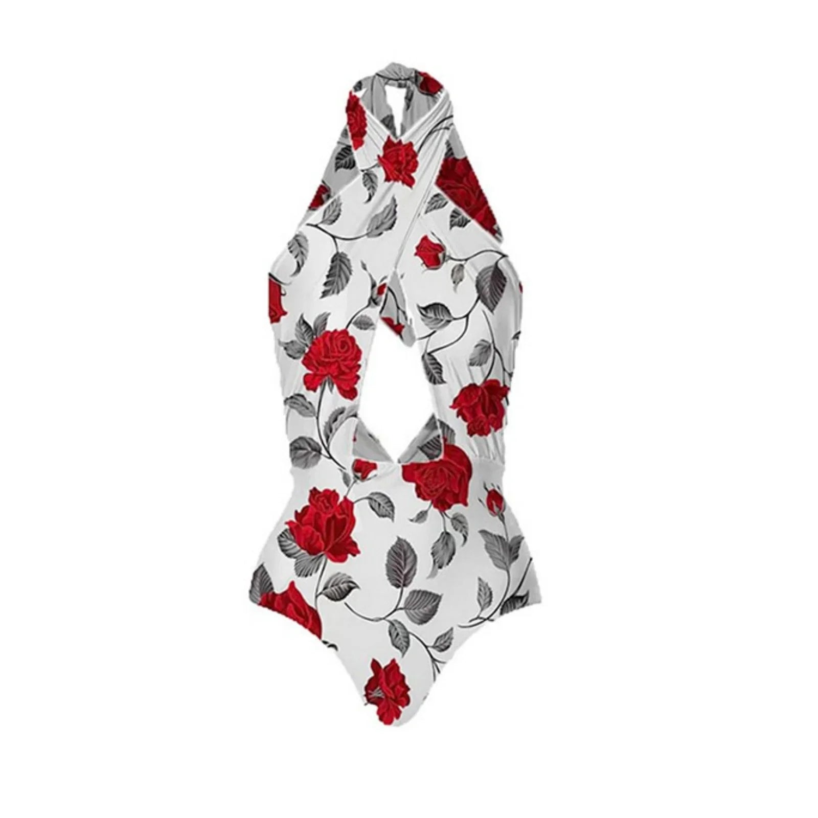 Halter Printed One Piece Bikini Sexy Hollow Halter Swimsuit Backless High Waist Slim Swimwear Ladies Fashion Beachwear swimsuit 2