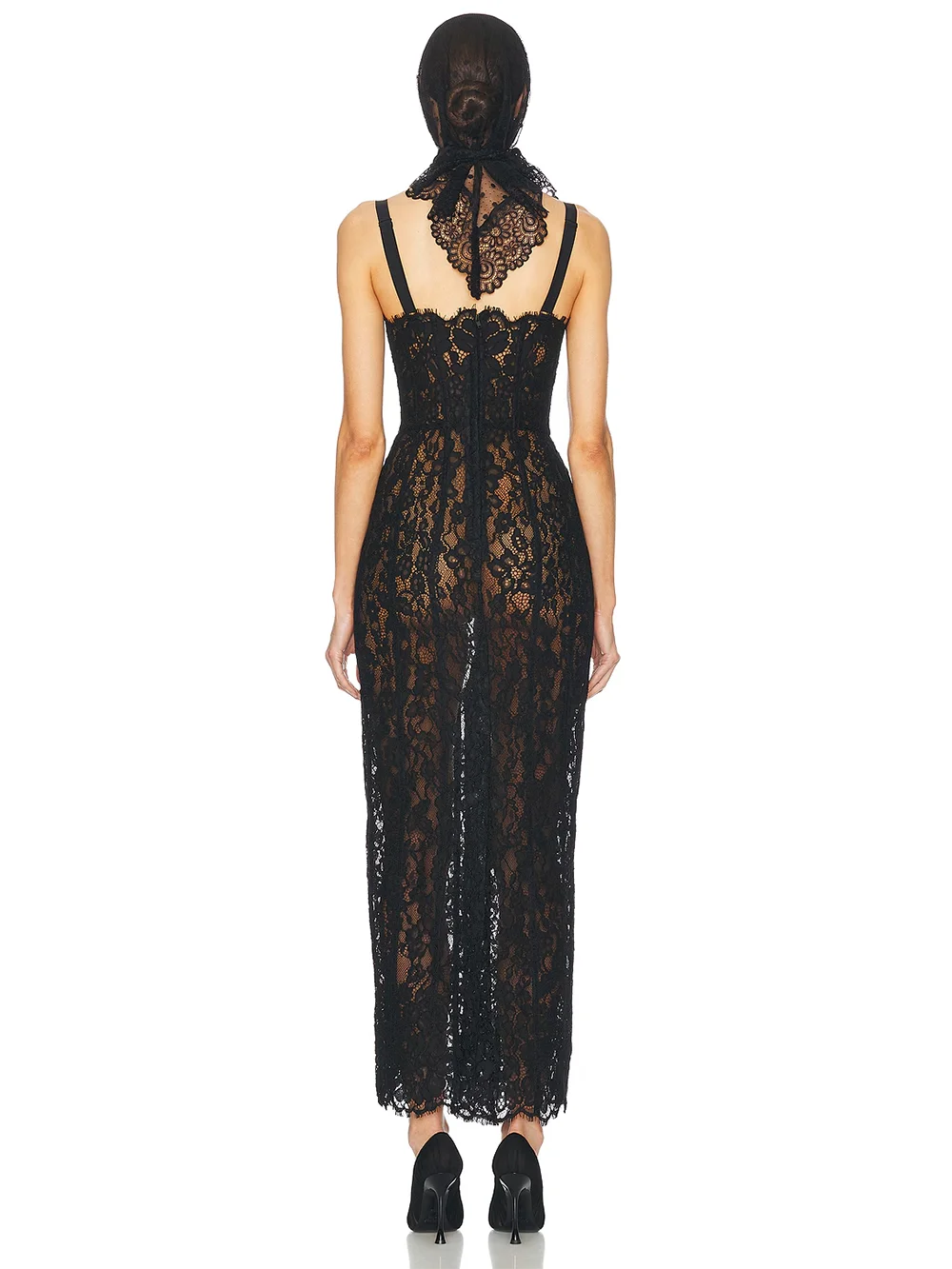 Elegant Lace Spaghetti Strap Long Dress Women Slim Sleeveless Sling Evening Party Gowns 2025 Summer New Female Fashion Robe