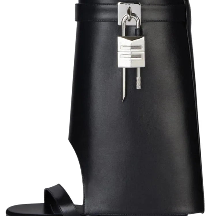 Summer New Rhinestone Cool Boots Fashion Square Head Side Zipper Open-toe Women's Short Boots Fashion Show Sexy Leg Boots Black PU