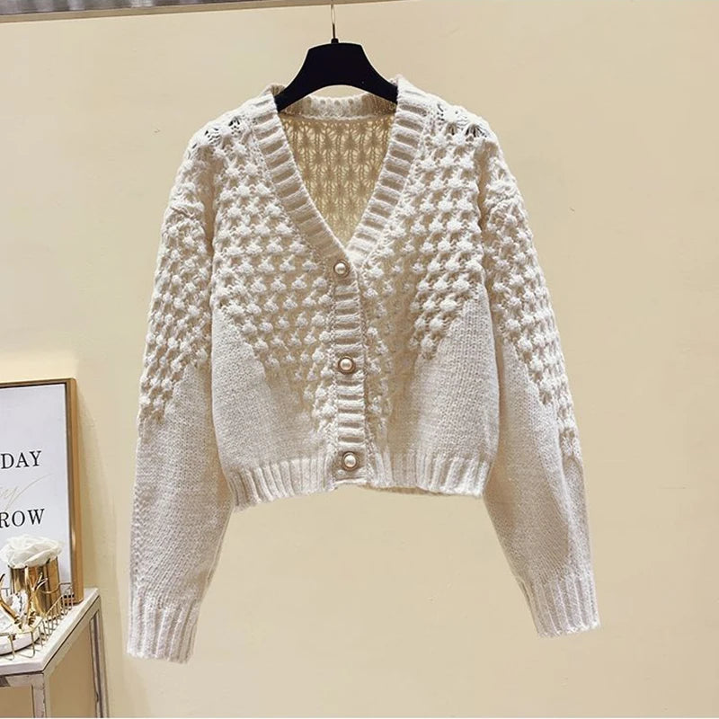 Winter Imitate Mink Wool Hot Fleecing Female Casual Sweater O-neck Long Puff Pink Solid Women Knitted Tops Elastic Pullovers Beige 1 One Size