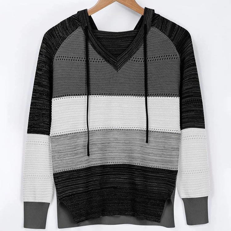 Women's Hooded Sweatshirt Women's Knitted Sweater Long Sleeve Knitted Hooded Sweater