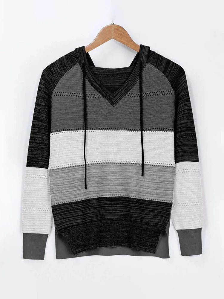 Women's Hooded Sweatshirt Women's Knitted Sweater Long Sleeve Knitted Hooded Sweater