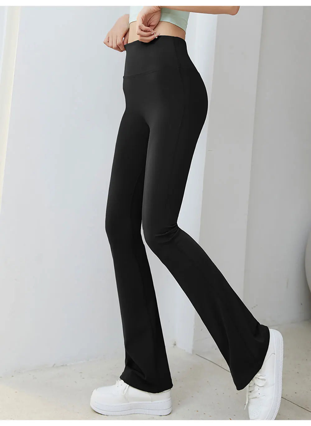 Black Yoga Pants Flare Leggings Women High Waist Wide Leg Pans Woman Gym Fitness Sports Flared Legging Latin Dance Trousers 2024 black
