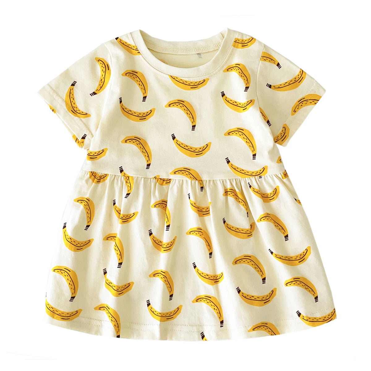 Short Sleeve Summer Baby Dress Cute Pattern Casual Kids Girls Clothing Dress Cotton BDS2240