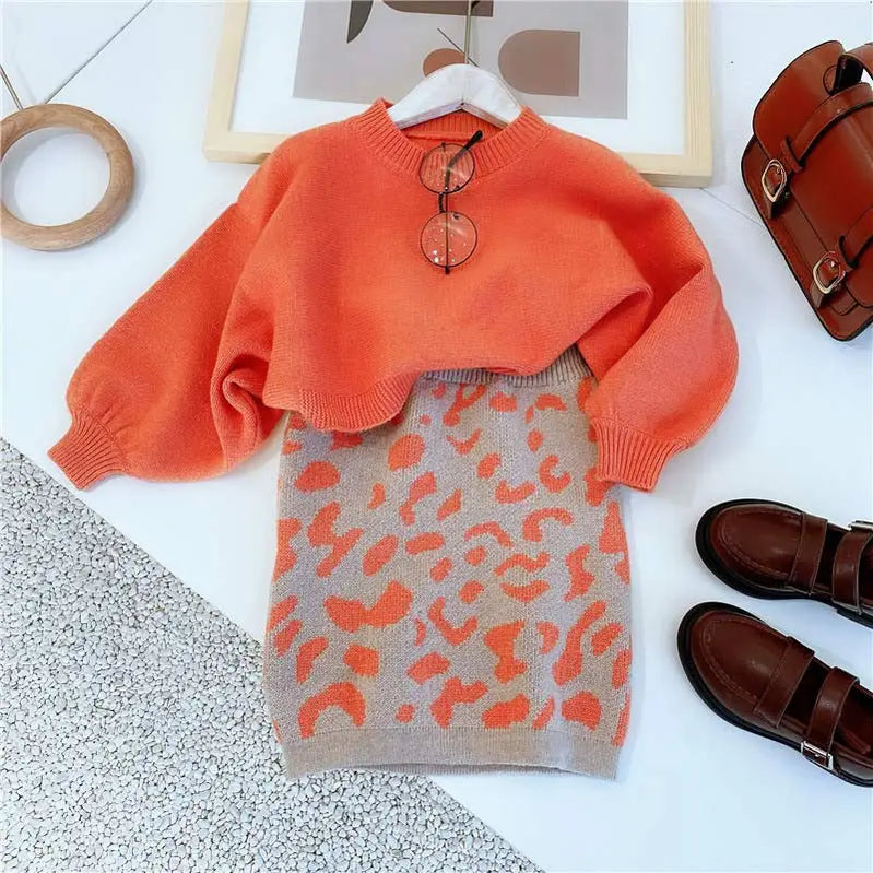 Bear Leader Girls Clothing Sets Autumn New Fashion Kid Sweater Top with Skirt Fashion Outfit 2pcs Elegant Clothes for 2-6 Years AH4040S