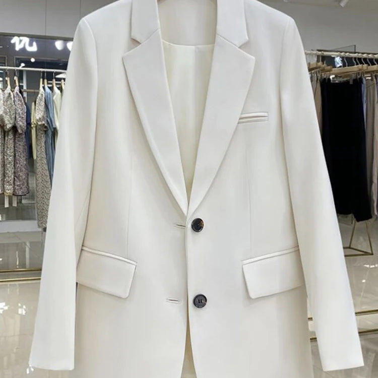 Women Jackets Pink Small Suit Women's Coat Casual Small Loose Korean Version Small Suit Women's Design Sense Blazer Women Off White