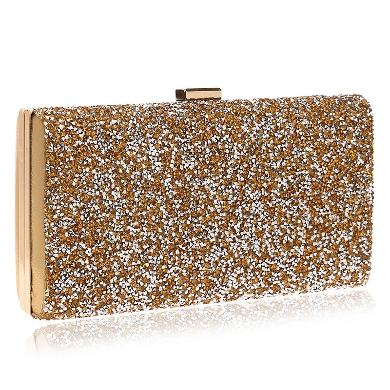 Flower Candy Color Women Evening Bags Wedding Party Event Clutch Diamonds Metal Rhinestones Handbags Beading Purse Diamonds Bag YM1042gold Mini(Max Length<20cm)