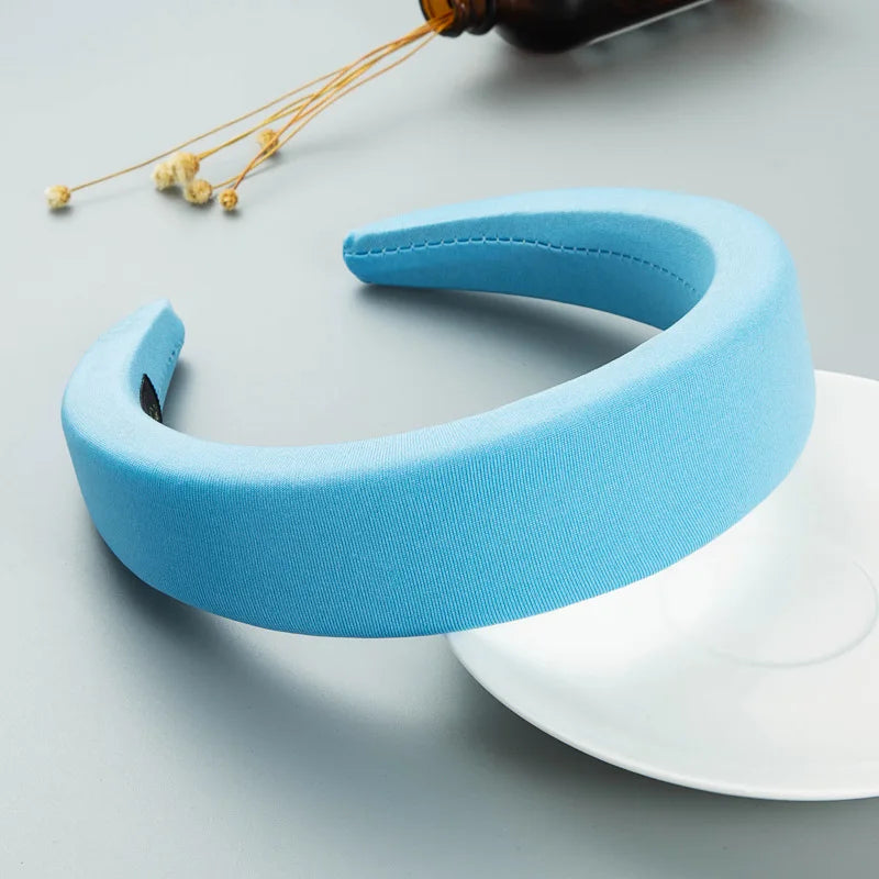 Sponge Headbands for Women Solid Color Tiara Baroque Headband Bridal accessories Daily Headband 17