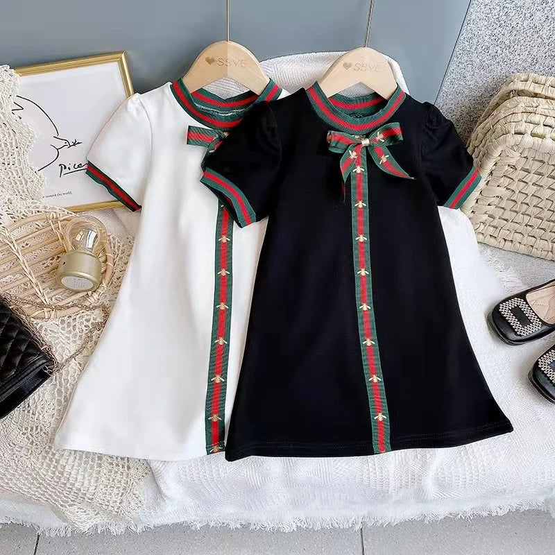 Summer Children's Skirt Baby Girls Dress Flower Patchwork Clothing Kids Short Sleeve Casual Kids Birthday Dresses for Girls