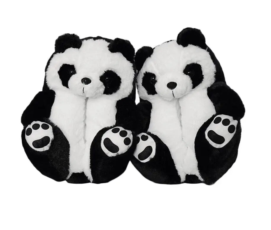 Multi-colors Cute Bear Fur Slippers Women Girls Warm Animal Slipper Female Indoor House Shoes Casual Soft Woman Fur Flipflops Panda