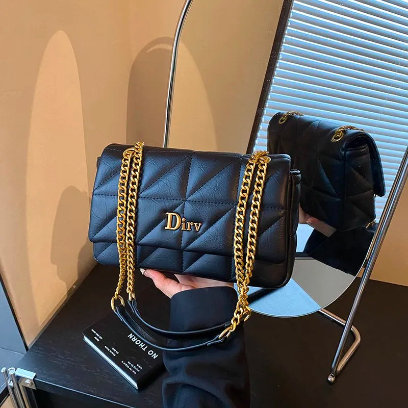 New Women's Chain Shoulder Bag Luxury Leather Fashion Crossbody Bag Designer Handbag With Adjustable Strap