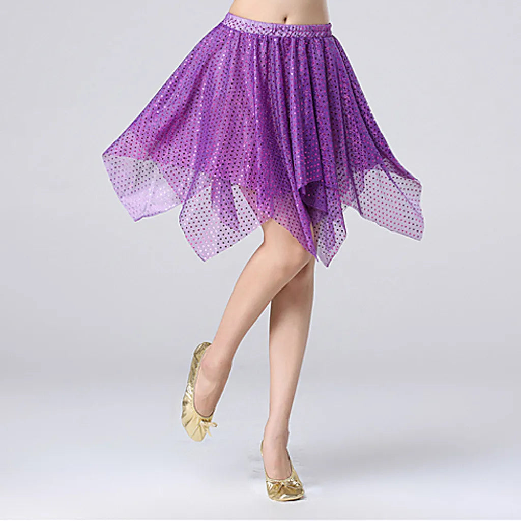 Women's Tutu Skirt Mini Short Skirt For Women Star Sequined Mesh Skirt Belly Latin Dancewear Fairy Tulle Skirt Costume Clothing G One Size