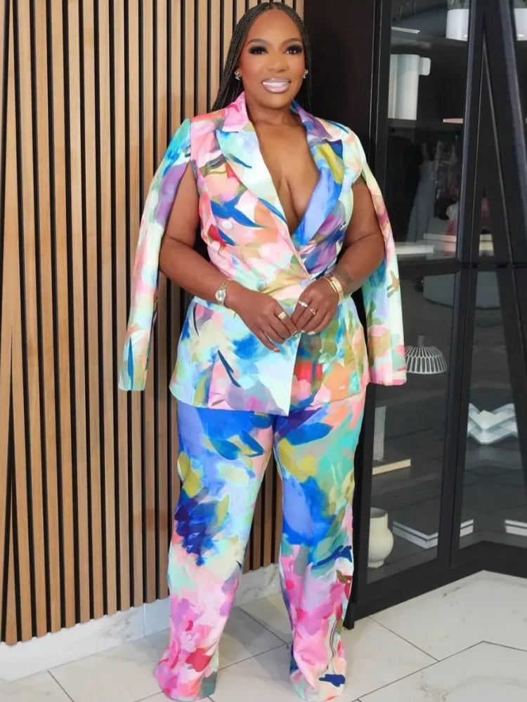 2 Piece Women Sets 2025 New Arrival Plus Size Autumn Winter Matching Sets Black Two Pieces Sets Top Pants Suits Outfits Clothing