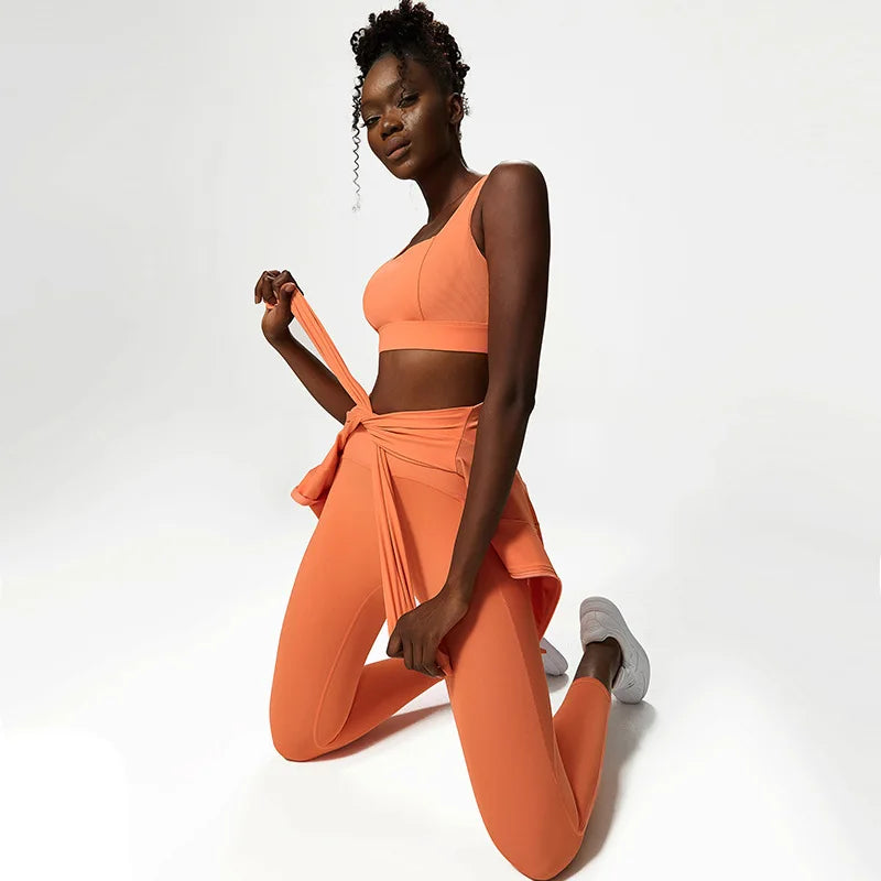 Plus Size Tracksuits Women's Yoga Set Sports Gym Jackets + Bra + Leggings Clothes for Women Sport Outfit Fitness Suit