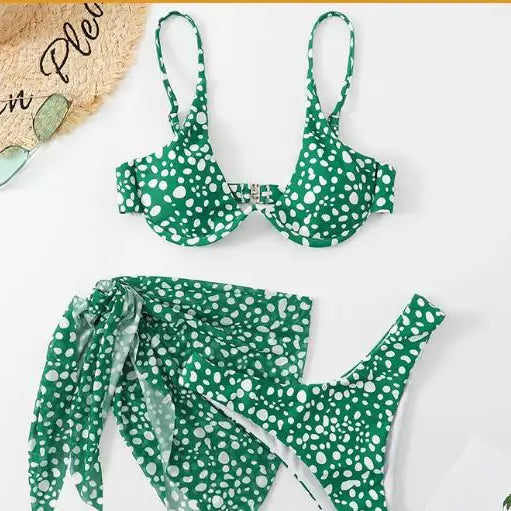 Tie Dye Bikini 2022 Skirts 3 Pieces Set Push Up Swimsuit Women Underwired Swimwear Female Sexy Bathing Suit Beach Wear 9