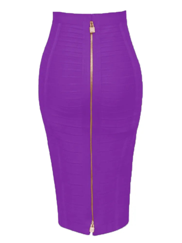 Saia bandagem sexy com zíper, tamanho grande GG XXL, moda verão 2022, designer, saia lápis justa, 58 cm