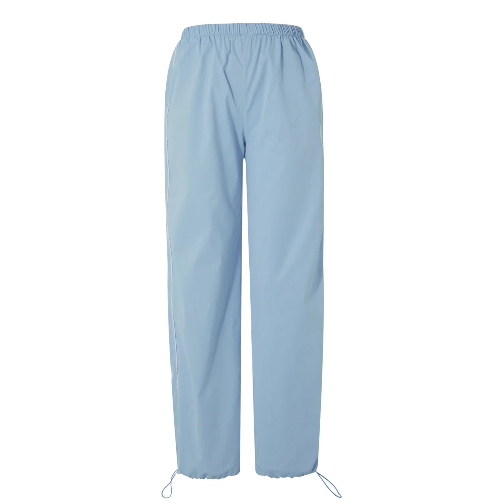 Women s Y2k Elastic Waist Cargo Pants Loose Solid Color Joggers Workout Pants with Pockets Streetwear