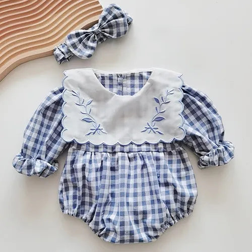 Sister Clothing Autumn Spring Kids Princess Dresses Baby Girls Rompers Long Sleeve Cotton Embroidery Children Clothes JM202 Romper