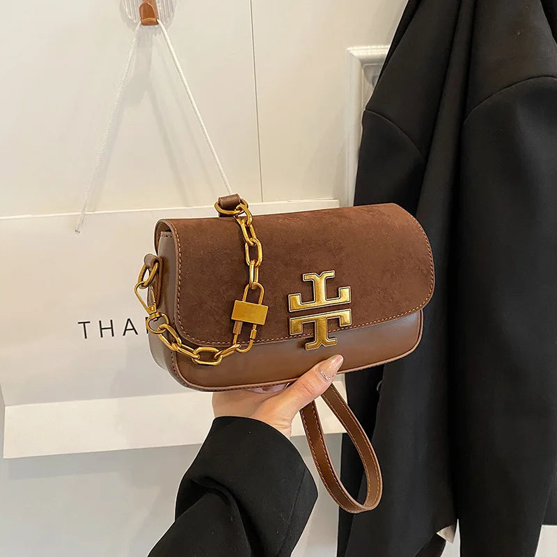 2026 Trendy Paris Diagonal Span Women's Bag Fashionable Versatile Chain Luxury Shoulder Bag Underarm Portable Small Square Bag