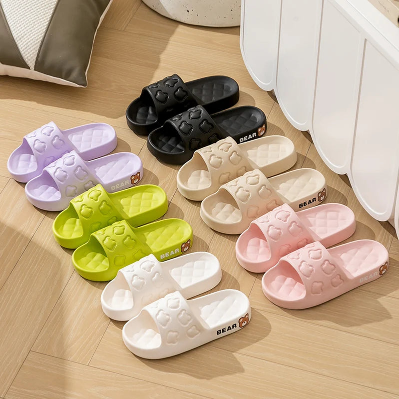 Fashion Cartoon Summer Couple Non-slip Soft Slides Lithe Comfort Sandals Men Women Casual Slippers Ladies' Home Flip Flops