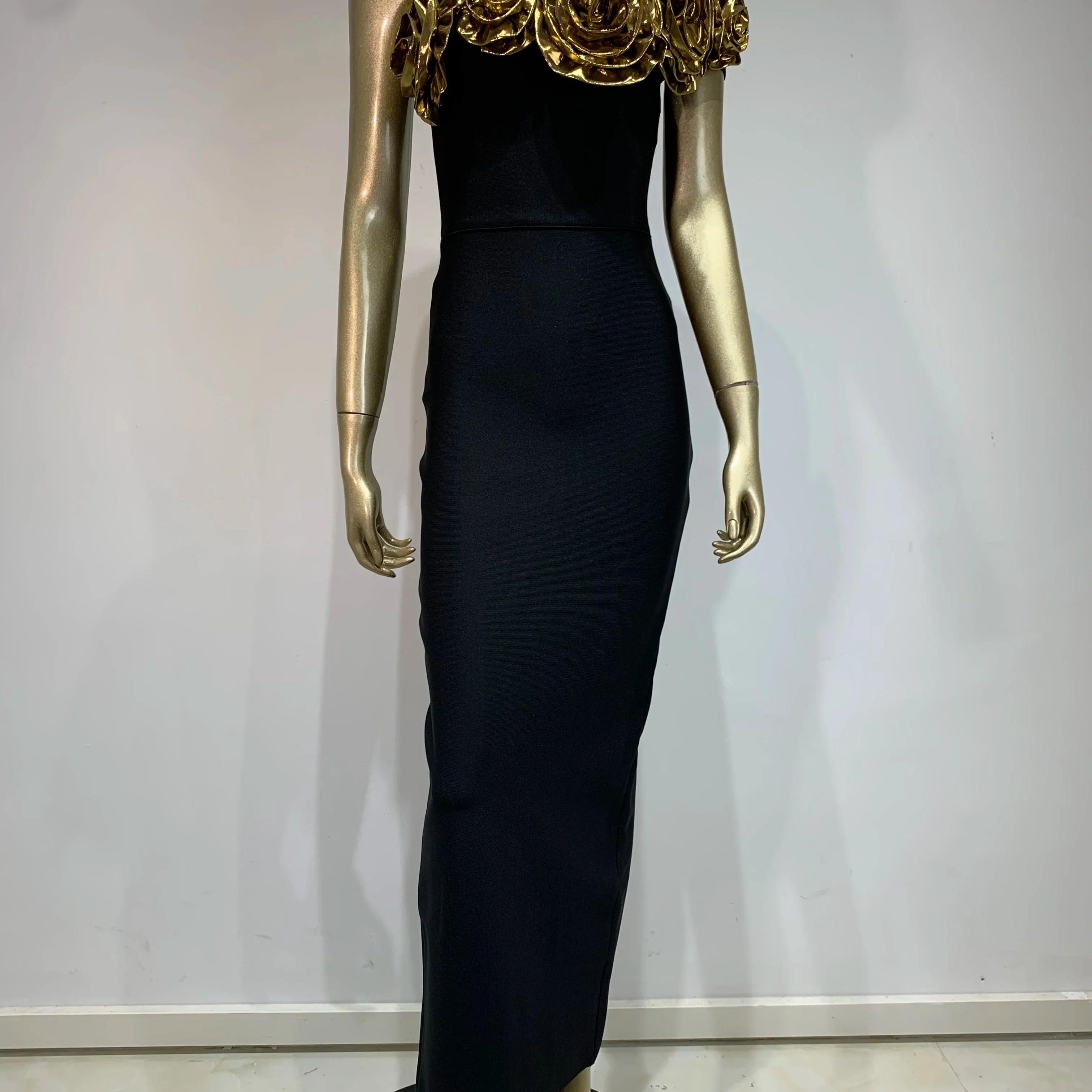 Vestido longo longo colado ao corpo, sexy, de um ombro só, com patchwork de flores, elegante, para festa à noite, celebridades