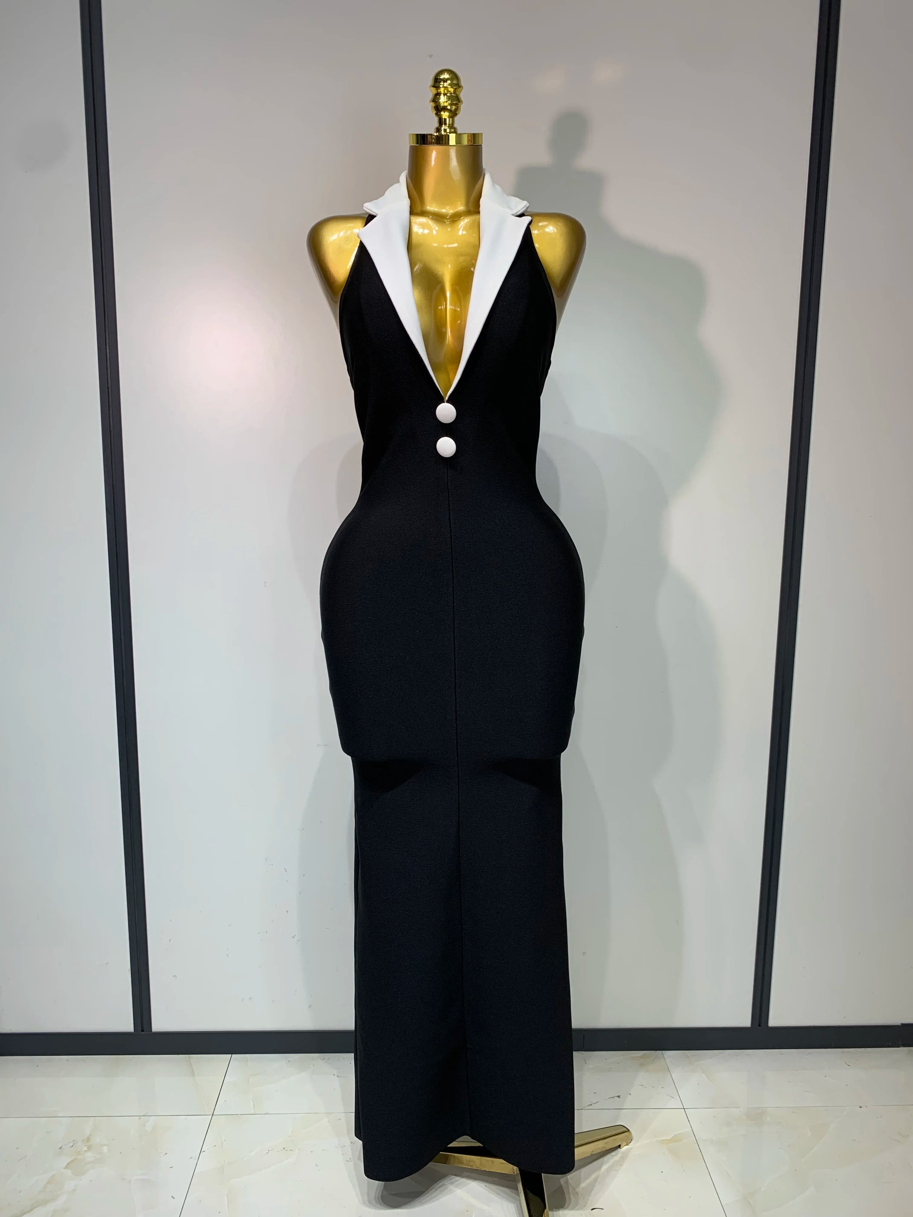Sexy Halter Backless Maxi Dress For Women Celebrity Elegant Gown Sleeveless Bodycon Club Birthday Evening Party Wedding Dresses