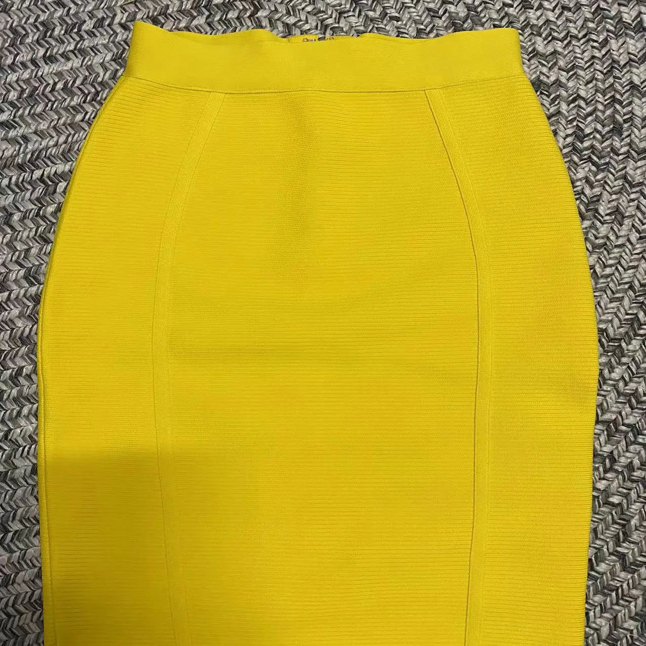 Yellow Color Women Sexy Bodycon Mini Skirt Rayon Bandage Fashion Nightclub Party Wear Celebrate Skirts High
