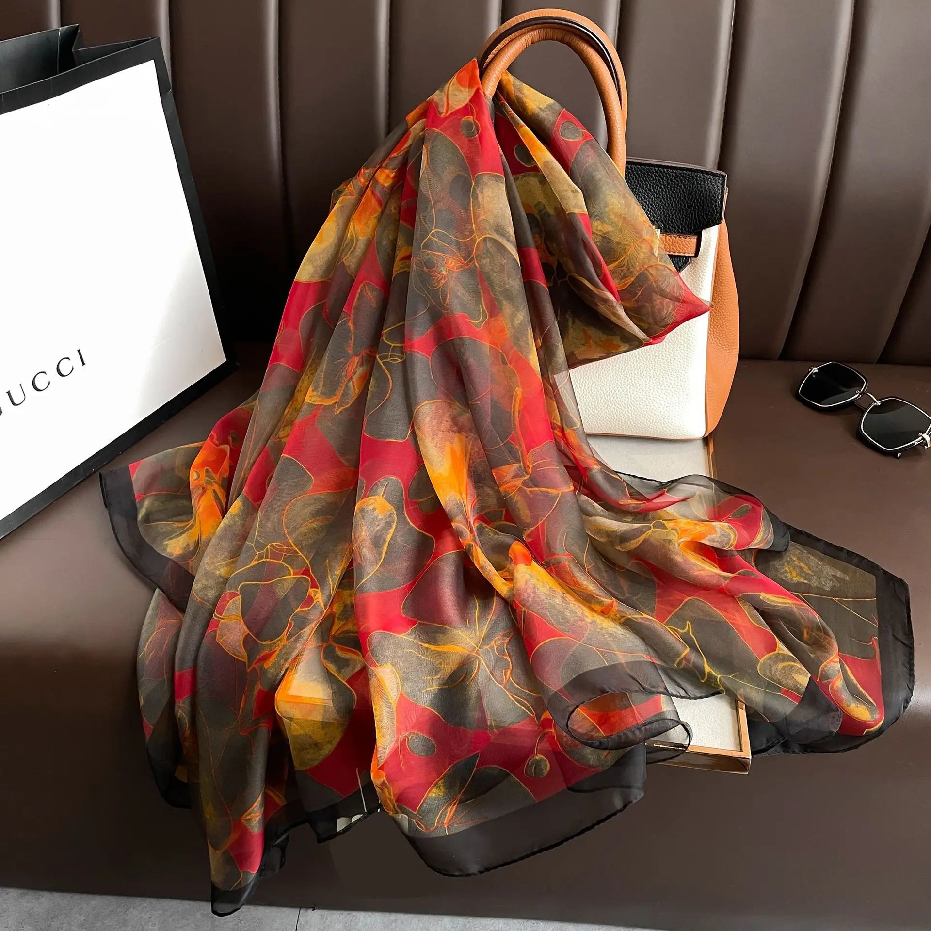Silk Scarf Foulard Female Headbanda Luxury Hijab Women Soft Warm Pashmina Beach Scarves Echarpe Shawl Large Wrap Echarpe Bandana