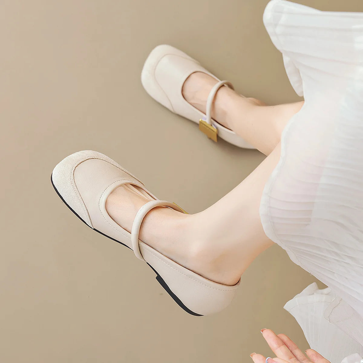 Sapatos femininos para atividades ao ar livre, primavera de 2024, estilo coreano, sapatos baixos, sapatos Mary Jane casuais femininos, roupas de festa e trabalho